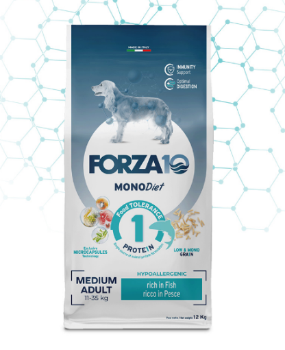 Immagine di FORZA 10 MONOPROTEICO DOG ADULTO MEDIO PESCE 12 KG