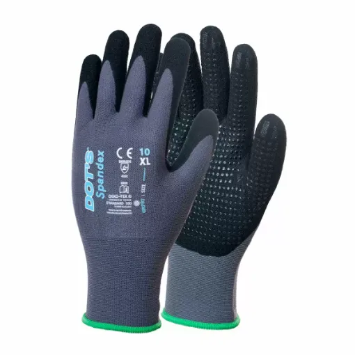 Immagine di GUANTI NITRILE PUNTINATI DOTS SPANDEX TG.8