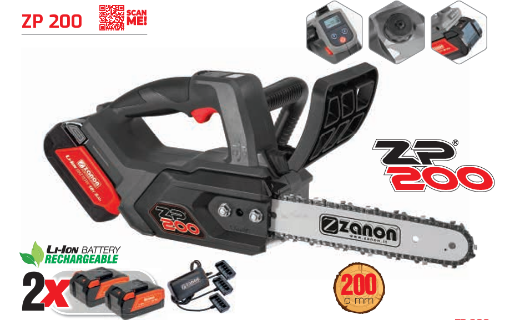 Immagine di KIT MOTOSEGA POTATORE ELETTRONICO ZP-200 CON 2 BATTERIE 5AH