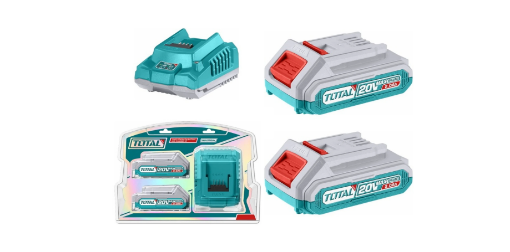 Immagine di BATTERIA KIT LIYIO 20V 2X2 AH + CARICABATTERIE TOTAL