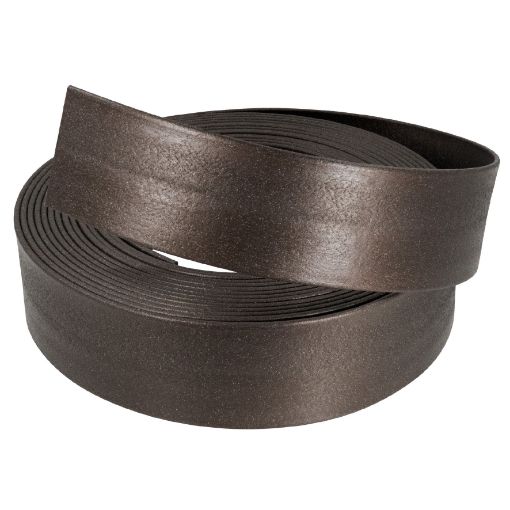 Immagine di BORDURA IN PLASTICA RICICLATA SP.8MM H.140MM ROTOLO 20 MT. MARRONE