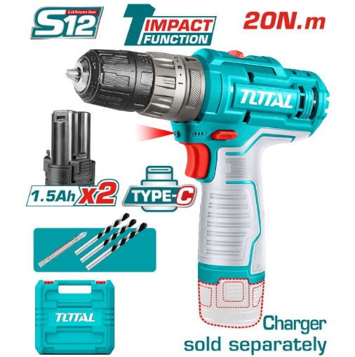 Immagine di TRAPANO 12V IMPACT+2 BATTERIE TOTAL USB C
