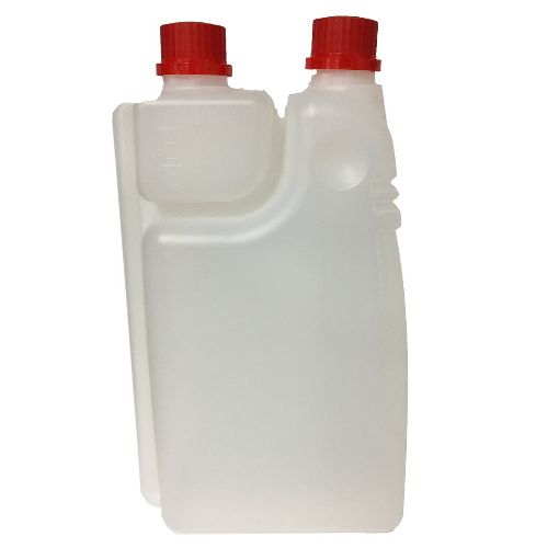 Immagine di FLACONE D100 DOSATORE A DUE TAPPI DA 1 LT. IN PE/HD NEUTRO 85gr
