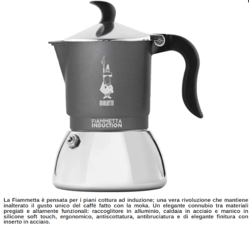 Immagine di CAFFETIERA  FIAMMETTA INDUZIONE GRIGIA TZ.4