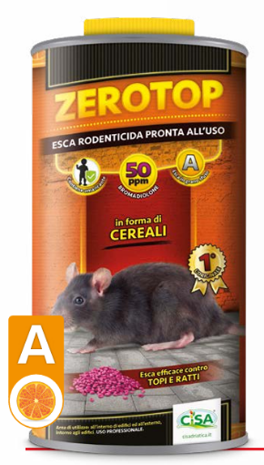 Immagine di TOPICIDA ZEROTOP GRANO 50 ARANCIA BAR 1,5 KG.