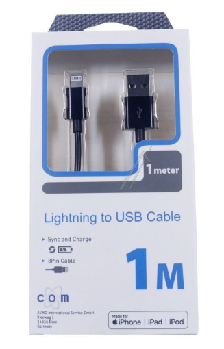 Immagine di CAVO IPHONE LIGHTNING DATI USB PE 1M
