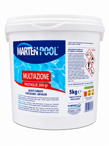Immagine di DISINFETTANTI CLORATI MAETEN TRIPLEX MULTIAZIONE PASTIGLIE GR.200 KG.5